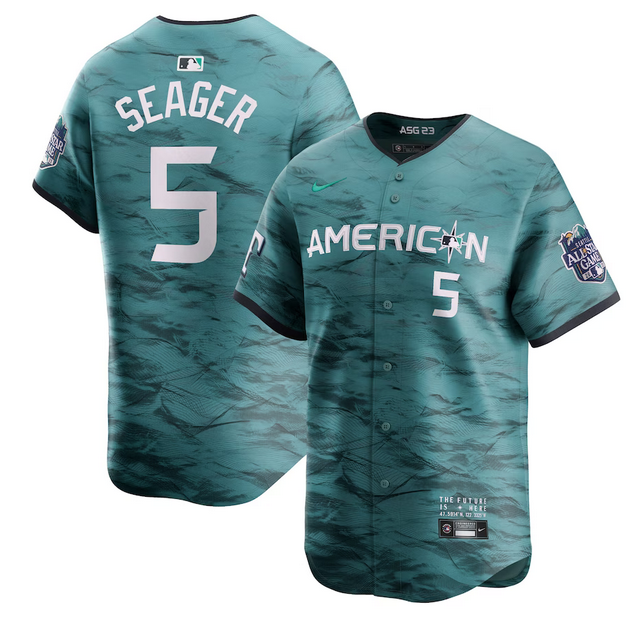 Youth Texas Rangers #5 Corey Seager Teal 2023 All-star Stitched Baseball Jersey